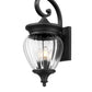 Z-Lite Davina 9" W x 22" H 3-Light Black Aluminum Outdoor Wall Light With Clear Ribbed Glass Shade