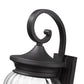 Z-Lite Davina 9" W x 22" H 3-Light Black Aluminum Outdoor Wall Light With Clear Ribbed Glass Shade