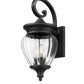 Z-Lite Davina 9" W x 22" H 3-Light Black Aluminum Outdoor Wall Light With Clear Ribbed Glass Shade