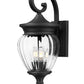 Z-Lite Davina 9" W x 22" H 3-Light Black Aluminum Outdoor Wall Light With Clear Ribbed Glass Shade