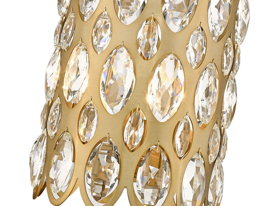 Z-Lite Dealey 10" 3-Light Heirloom Brass Pendant Light With Steel and Crystal Shade