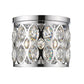 Z-Lite Dealey 12" 3-Light Chrome Flush Mount Lighting With Clear Crystal Shade