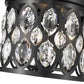 Z-Lite Dealey 12" 3-Light Matte Black Flush Mount Lighting With Matte Black and Clear Crystal Shade