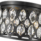 Z-Lite Dealey 15" 4-Light Matte Black Flush Mount Lighting With Matte Black and Clear Crystal Shade