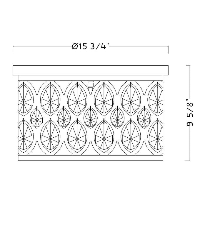 Z-Lite Dealey 15" 4-Light Matte Black Flush Mount Lighting With Matte Black and Clear Crystal Shade