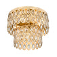 Z-Lite Dealey 15" 5-Light Heirloom Brass Flush Mount Lighting With Steel and Crystal Shade