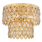 Z-Lite Dealey 15" 5-Light Heirloom Brass Flush Mount Lighting With Steel and Crystal Shade