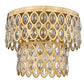 Z-Lite Dealey 15" 5-Light Heirloom Brass Flush Mount Lighting With Steel and Crystal Shade