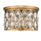 Z-Lite Dealey 16" 4-Light Heirloom Brass Flush Mount Lighting With Clear Crystal Shade