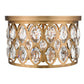 Z-Lite Dealey 16" 4-Light Heirloom Brass Flush Mount Lighting With Clear Crystal Shade