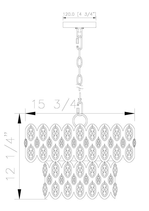 Z-Lite Dealey 16" 5-Light Heirloom Brass Pendant Light With Steel and Crystal Shade
