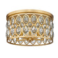 Z-Lite Dealey 18" 5-Light Heirloom Brass Flush Mount Lighting With Clear Crystal Shade