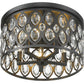 Z-Lite Dealey 18" 5-Light Matte Black Flush Mount Lighting With Clear Crystal Shade