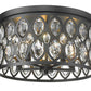Z-Lite Dealey 18" 5-Light Matte Black Flush Mount Lighting With Clear Crystal Shade