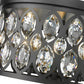 Z-Lite Dealey 18" 5-Light Matte Black Flush Mount Lighting With Clear Crystal Shade