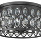 Z-Lite Dealey 18" 5-Light Matte Black Flush Mount Lighting With Clear Crystal Shade