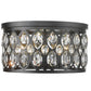 Z-Lite Dealey 18" 5-Light Matte Black Flush Mount Lighting With Clear Crystal Shade