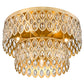 Z-Lite Dealey 20" 9-Light Heirloom Brass Flush Mount Lighting With Steel and Crystal Shade