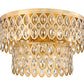 Z-Lite Dealey 20" 9-Light Heirloom Brass Flush Mount Lighting With Steel and Crystal Shade