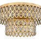 Z-Lite Dealey 20" 9-Light Heirloom Brass Flush Mount Lighting With Steel and Crystal Shade