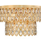 Z-Lite Dealey 20" 9-Light Heirloom Brass Flush Mount Lighting With Steel and Crystal Shade