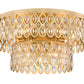 Z-Lite Dealey 24" 12-Light Heirloom Brass Flush Mount Lighting With Steel and Crystal Shade