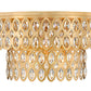 Z-Lite Dealey 24" 12-Light Heirloom Brass Flush Mount Lighting With Steel and Crystal Shade