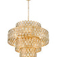 Z-Lite Dealey 26" 13-Light Heirloom Brass Pendant Light With Steel and Crystal Shade