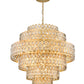 Z-Lite Dealey 33" 17-Light Heirloom Brass Pendant Light With Steel and Crystal Shade
