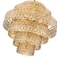 Z-Lite Dealey 33" 17-Light Heirloom Brass Pendant Light With Steel and Crystal Shade