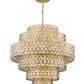 Z-Lite Dealey 33" 17-Light Heirloom Brass Pendant Light With Steel and Crystal Shade