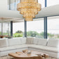 Z-Lite Dealey 33" 17-Light Heirloom Brass Pendant Light With Steel and Crystal Shade