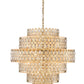 Z-Lite Dealey 33" 17-Light Heirloom Brass Pendant Light With Steel and Crystal Shade