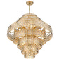 Z-Lite Dealey 45" 25-Light Heirloom Brass Pendant Light With Steel and Crystal Shade