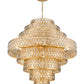 Z-Lite Dealey 45" 25-Light Heirloom Brass Pendant Light With Steel and Crystal Shade