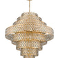 Z-Lite Dealey 45" 25-Light Heirloom Brass Pendant Light With Steel and Crystal Shade