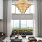 Z-Lite Dealey 45" 25-Light Heirloom Brass Pendant Light With Steel and Crystal Shade
