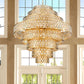 Z-Lite Dealey 45" 25-Light Heirloom Brass Pendant Light With Steel and Crystal Shade