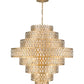 Z-Lite Dealey 45" 25-Light Heirloom Brass Pendant Light With Steel and Crystal Shade