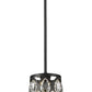 Z-Lite Dealey 7" 1-Light Matte Black Mini Pendant Light With Matte Black and Clear Crystal Shade