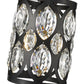 Z-Lite Dealey 7" 1-Light Matte Black Mini Pendant Light With Matte Black and Clear Crystal Shade