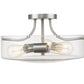 Z-Lite Delaney 15" 3-Light Brushed Nickel Semi Flush Mount With Clear Glass Shade