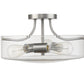 Z-Lite Delaney 15" 3-Light Brushed Nickel Semi Flush Mount With Clear Glass Shade