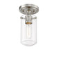 Z-Lite Delaney 5" 1-Light Brushed Nickel Flush Mount Lighting With Clear Glass Shade