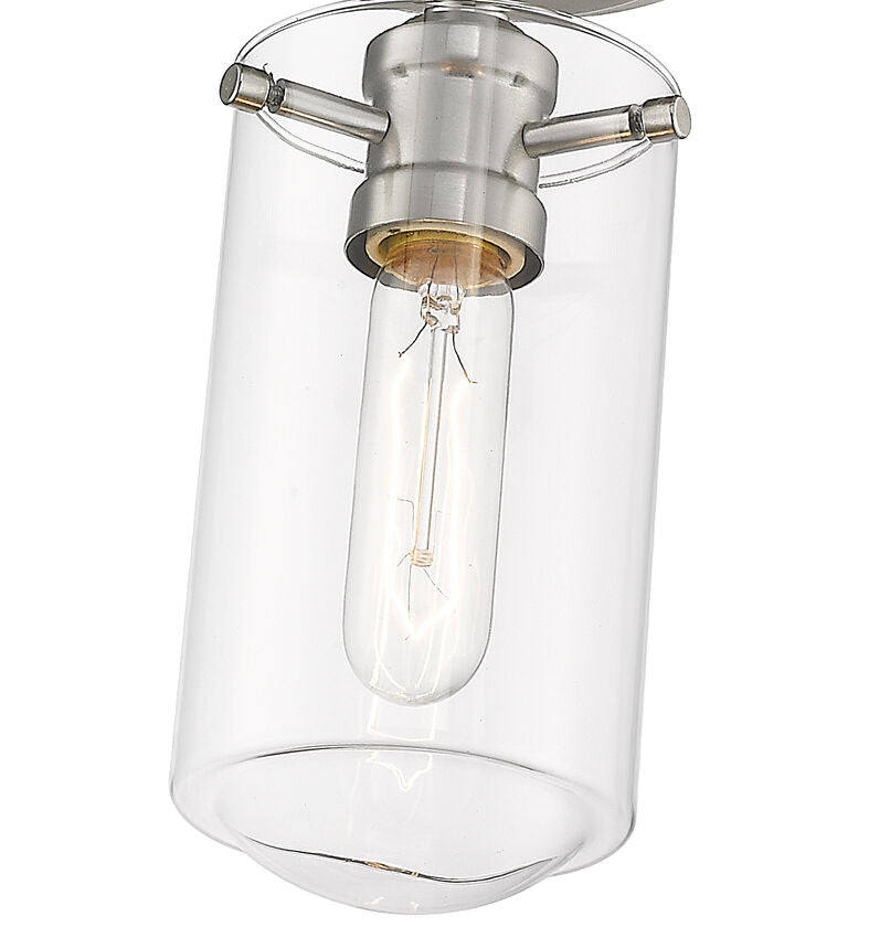 Z-Lite Delaney 5" 1-Light Brushed Nickel Flush Mount Lighting With Clear Glass Shade