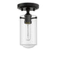 Z-Lite Delaney 5" 1-Light Matte Black Flush Mount Lighting With Clear Glass Shade