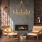 Z-Lite Dennison 12-Light Candelabra Bulb Base Signature Brass Steel Frame Chandelier