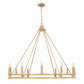 Z-Lite Dennison 12-Light Candelabra Bulb Base Signature Brass Steel Frame Chandelier