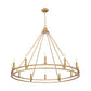 Z-Lite Dennison 12-Light Candelabra Bulb Base Signature Brass Steel Frame Chandelier