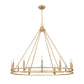 Z-Lite Dennison 12-Light Candelabra Bulb Base Signature Brass Steel Frame Chandelier